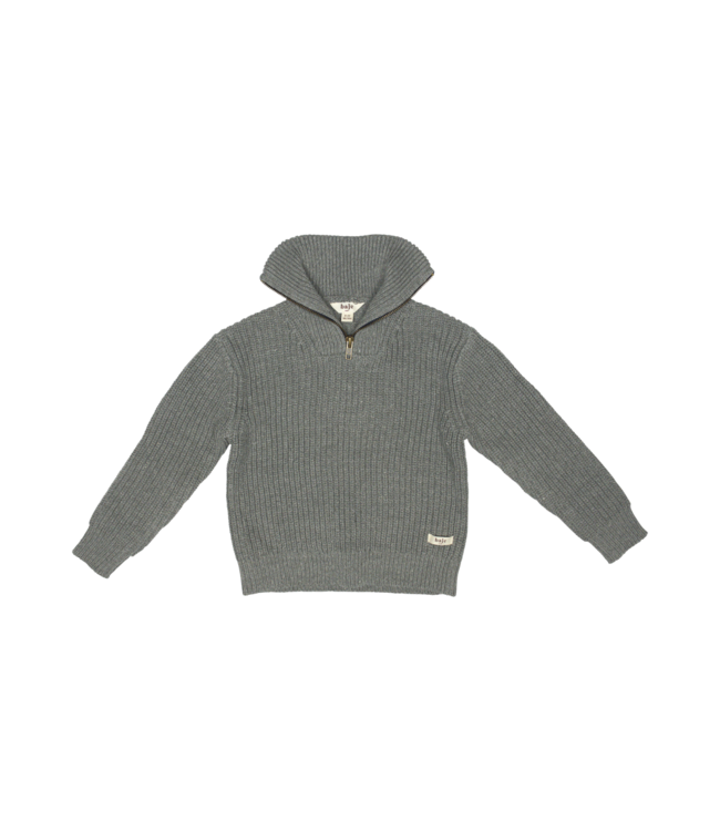 Baje Studio lennox knit zipper pullover grey