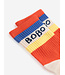 Color Block Short Socks Red