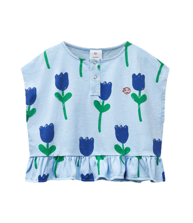 Vela Frill Top Bird Blue