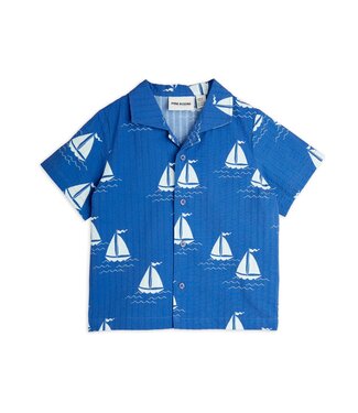 Mini Rodini 2 Sailing boats aop woven t-shirt blue