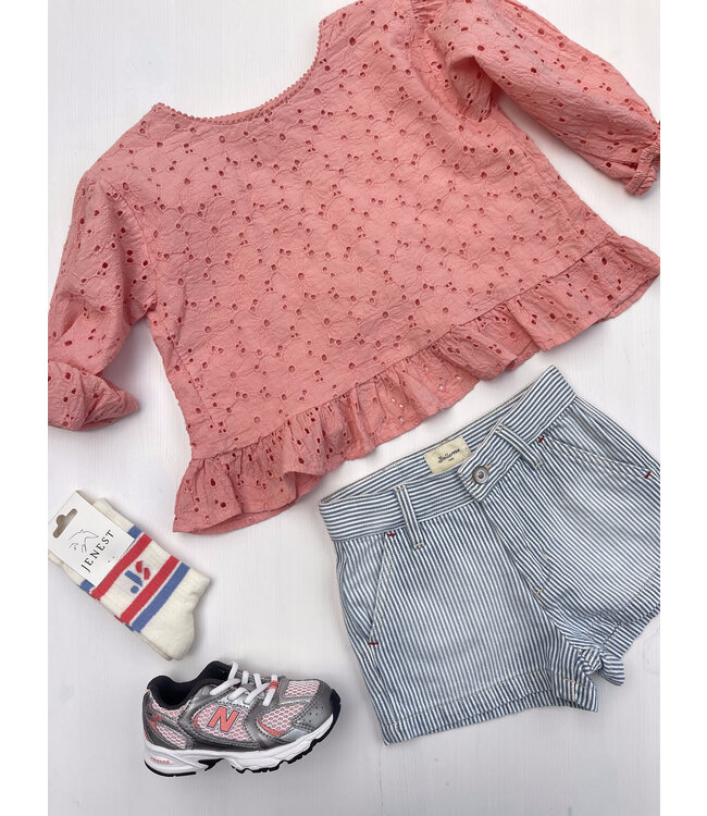 Buho Embroidery Blouse Peach Pink