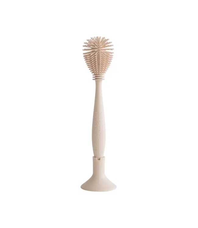 Mushie silicone baby bottle brush - sand