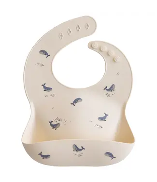Mushie Mushie silicone bib whales