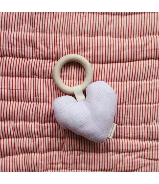Atelier Pomme Atelier pomme teether linen heart pink