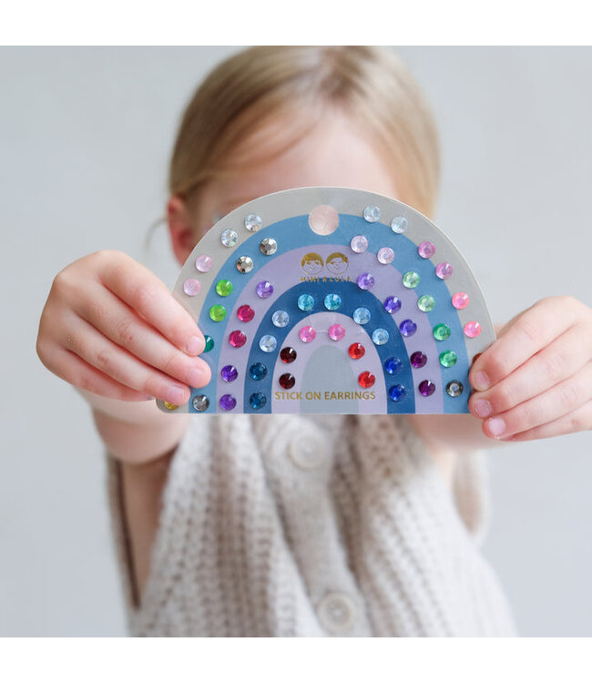 BRIGHT GEM STICK ON EARRINGS