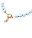 Necklace | Bold beads babyblue stripe