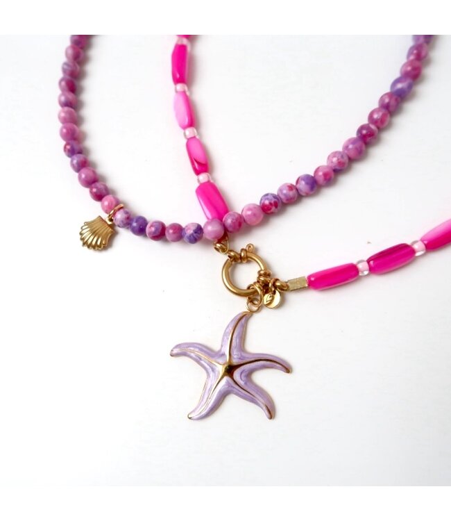 Necklace | Shell fuchsia