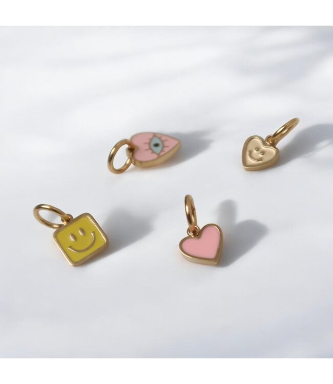 Charm | Gold heart smiley