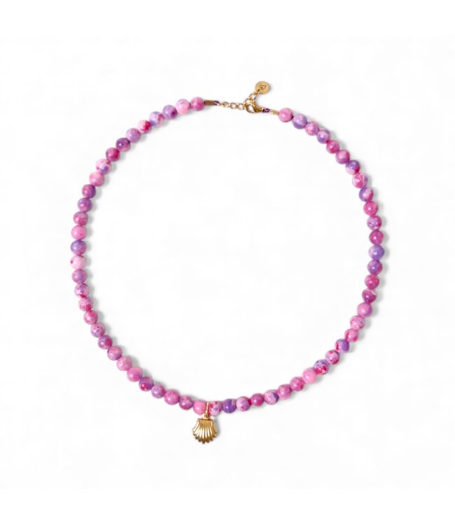 Necklace | Purple fuchsia shell