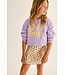 cotton fleece print puffed sweatshirt