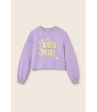 Cozmo cotton fleece print puffed sweatshirt