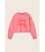 cotton fleece print puffed sweatshirt
