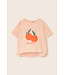 soft slub cotton print T-shirt clementine
