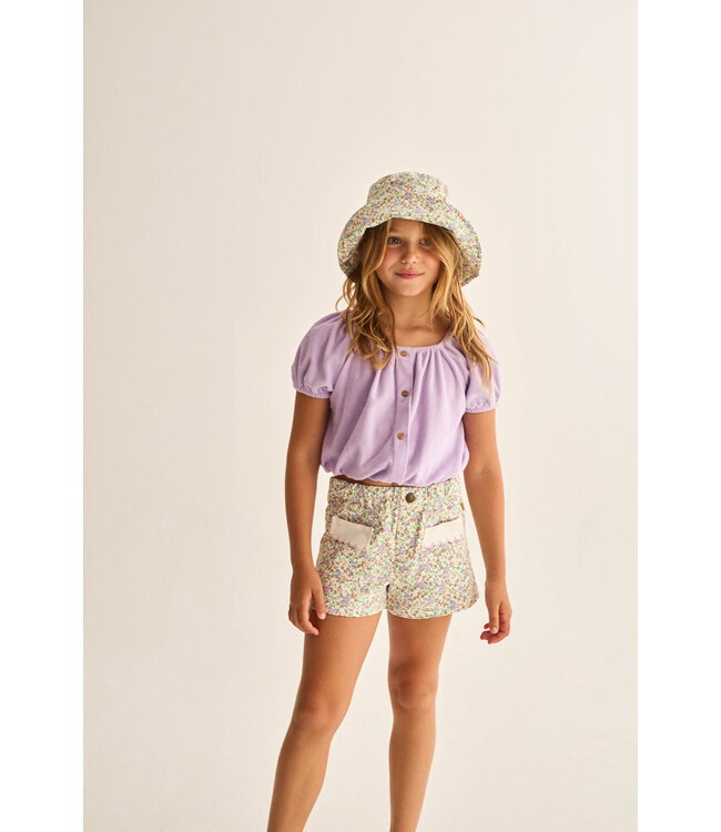 floral twill cotton shorts