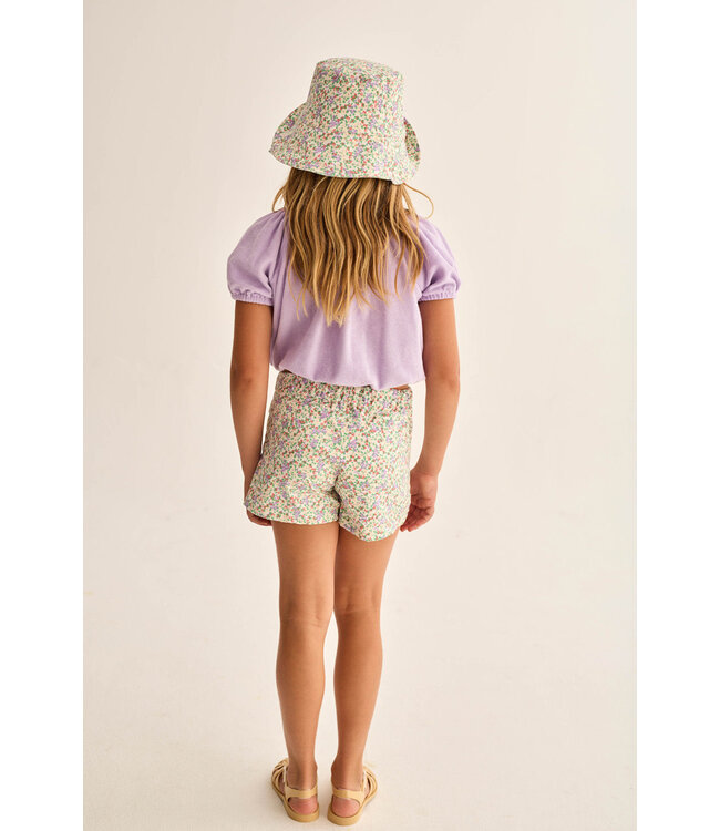 floral twill cotton shorts