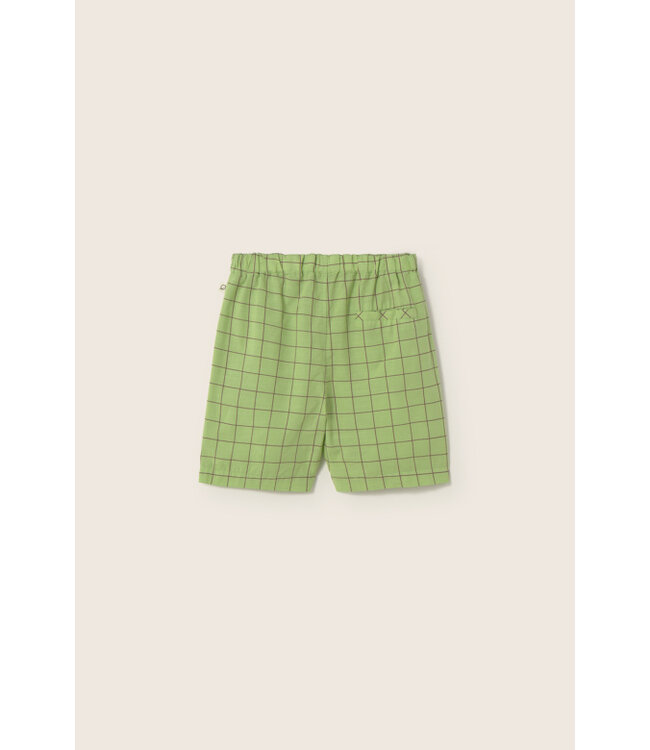 slub plaid poplin bermuda shorts