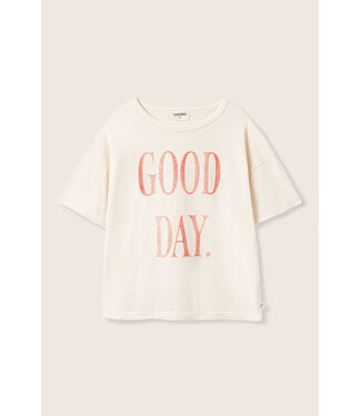 Cozmo soft slub cotton print T-shirt good day