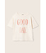 soft slub cotton print T-shirt good day