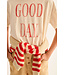 soft slub cotton print T-shirt good day