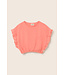 soft slub cotton ruffle sleeves T-shirt