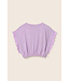 soft slub cotton ruffle sleeves T-shirt