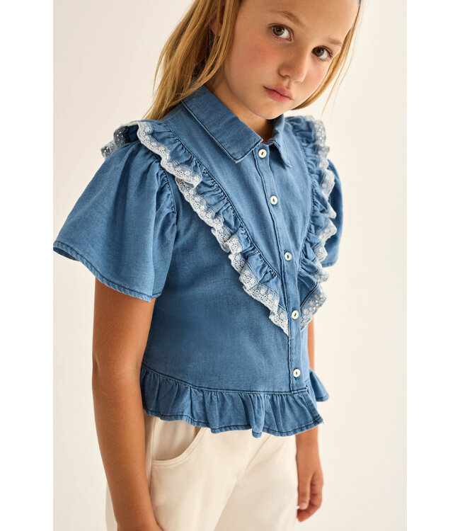 chambray denim blouse