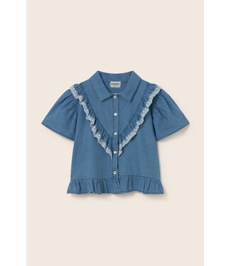 Cozmo chambray denim blouse