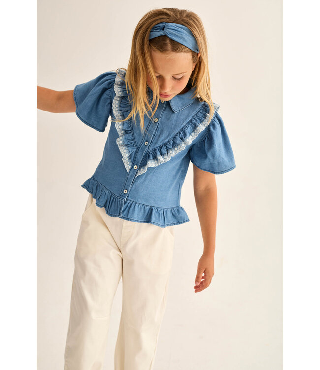 chambray denim blouse