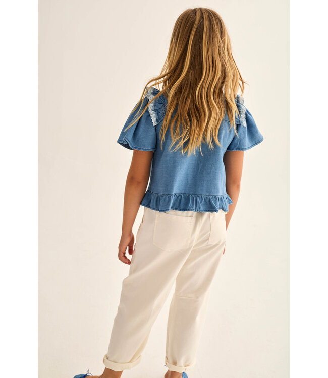 chambray denim blouse