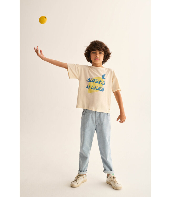 fine striped denim pants