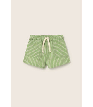 Cozmo striped linen-look cotton shorts