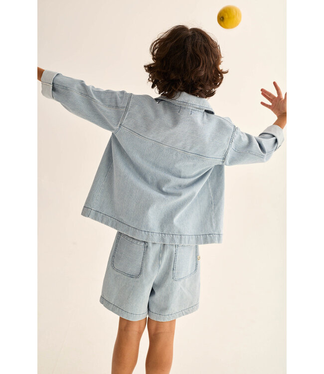 fine striped denim bermuda shorts