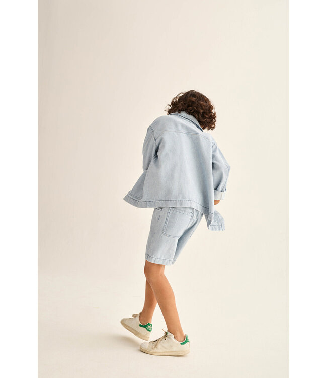 fine striped denim bermuda shorts