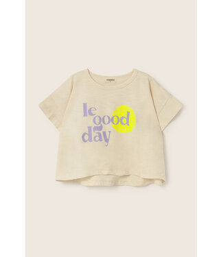 Cozmo soft slub cotton print T-shirt le good day