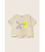 soft slub cotton print T-shirt le good day