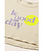 soft slub cotton print T-shirt le good day