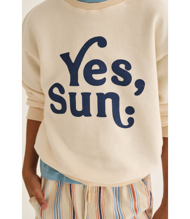 cotton fleece print sweatshirt