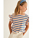 striped jersey cotton ruffle T-shirt