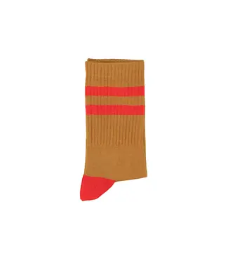 Piupiuchick socks camel w/ red striped