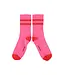 socks pink w/ red stripes