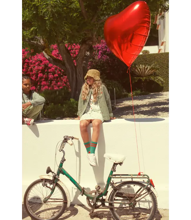 socks green w/ red stripes