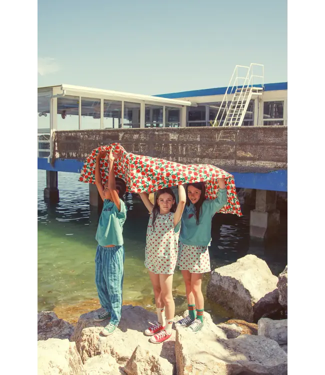 socks ecru w/ cherry print