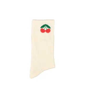 Piupiuchick socks ecru w/ cherry print