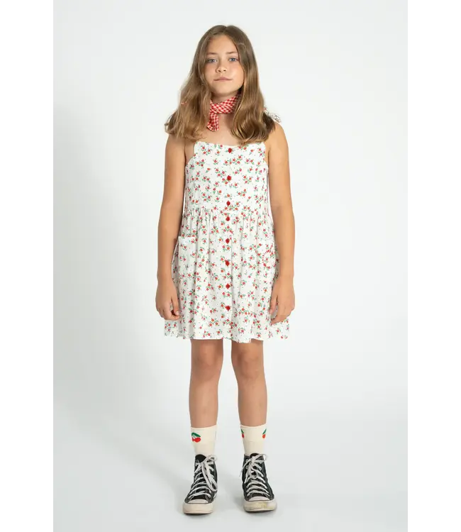 socks ecru w/ cherry print