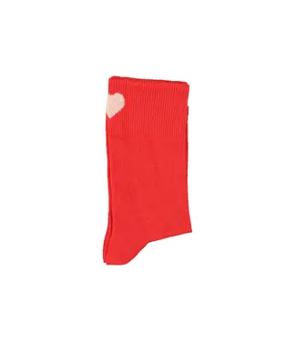 Piupiuchick socks red w/ ecru heart