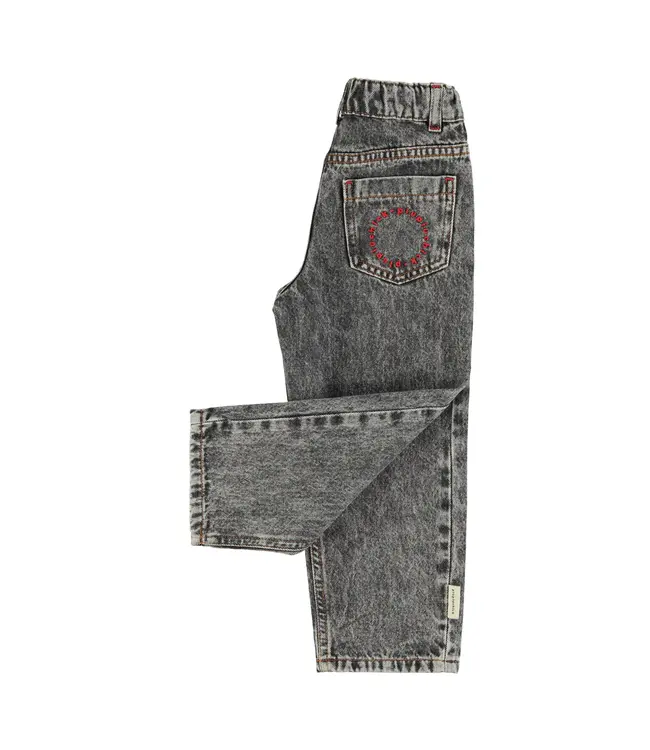 unisex trousers washed black denim