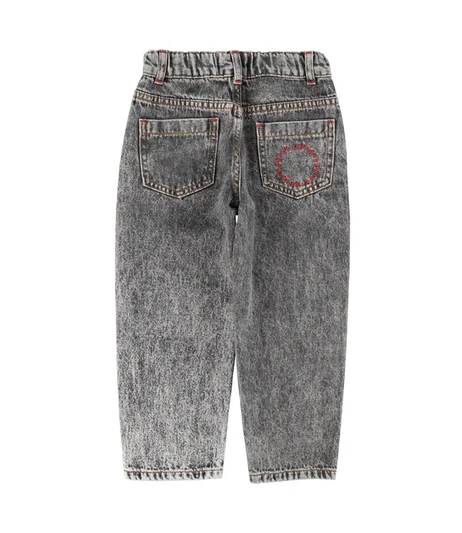 unisex trousers washed black denim