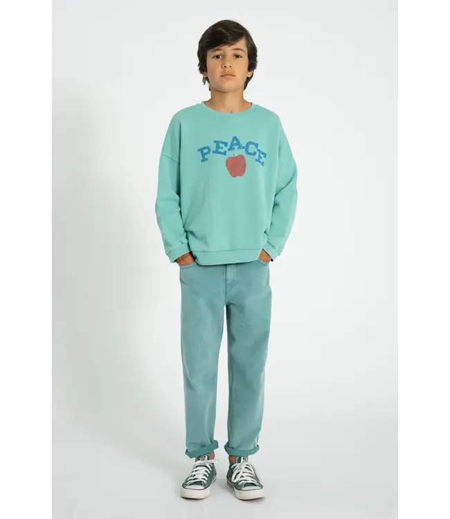 unisex trousers washed green