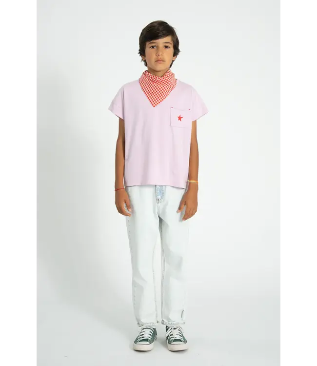 unisex trousers washed light blue denim