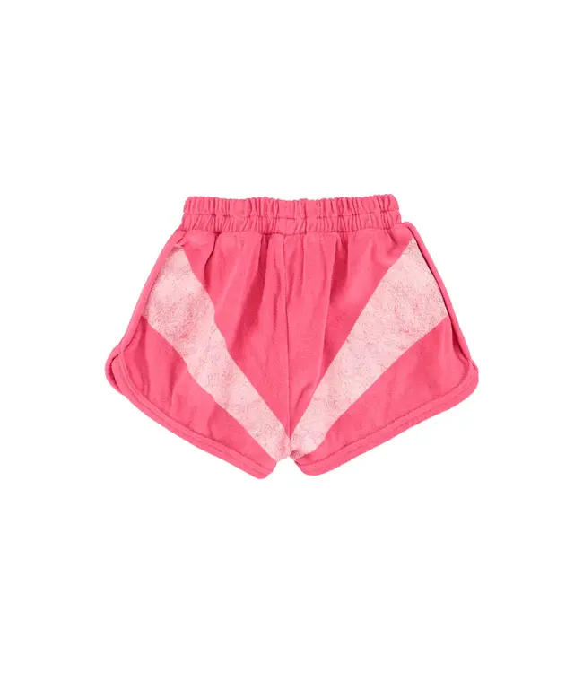 short pink w/ white stripes print